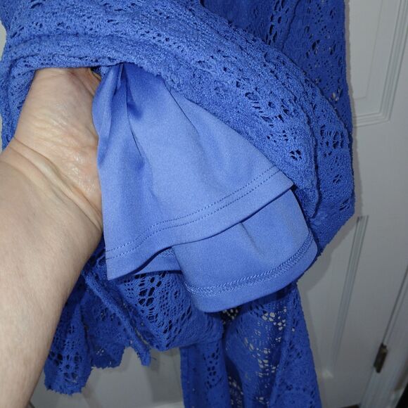 Lilly Pulitzer Strapless Crochet Maxi Dress Sz S Purple Summer Beach Vacation - Picture 8 of 11